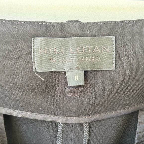 Nili Lotan black cropped slouchy high rise acetate pants - Picture 4 of 6